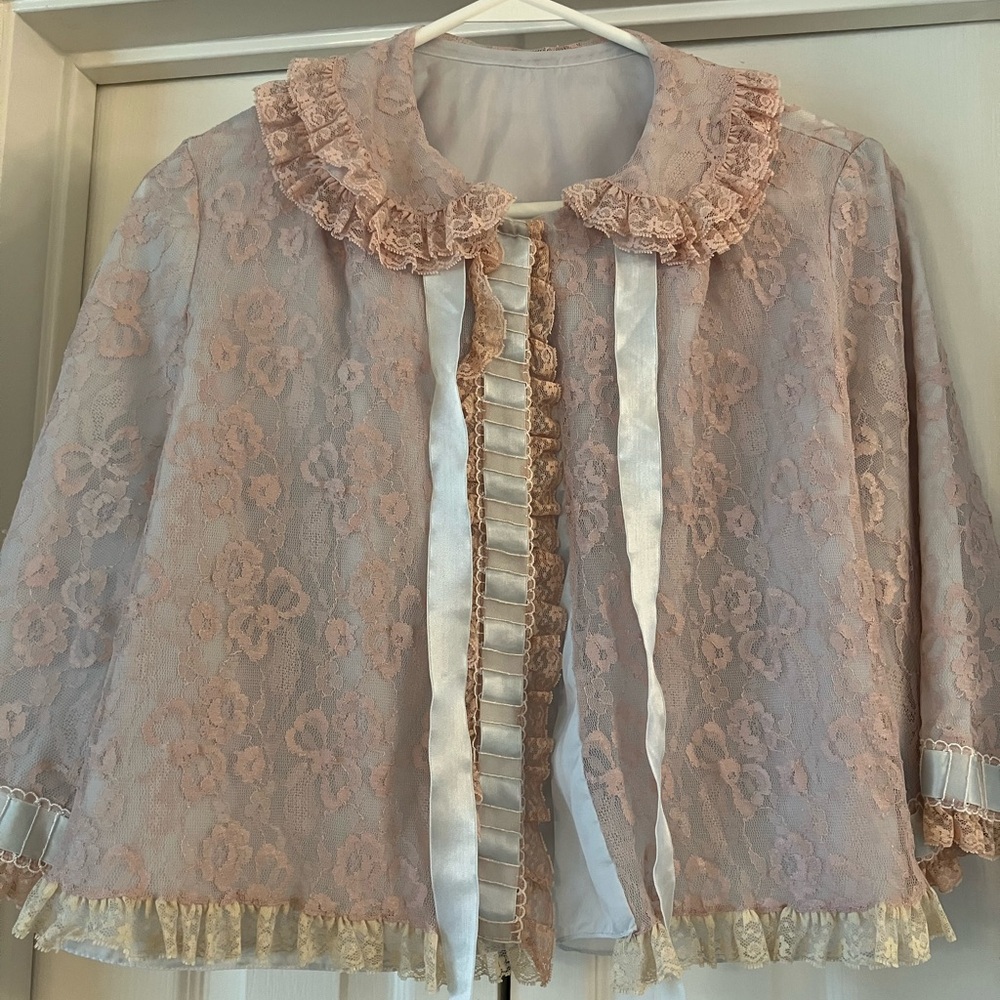 Odette Barsa Vintage Lace Bed Jacket